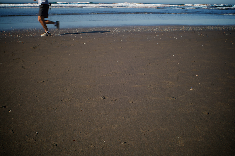 runner on ocean beach